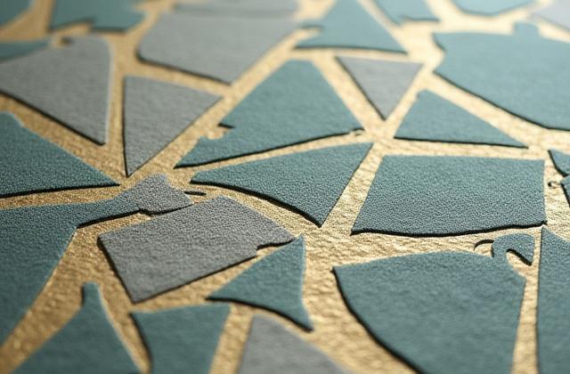Nært bilde av en elegant, teksturert bespoke tapet med geometrisk mønster.
